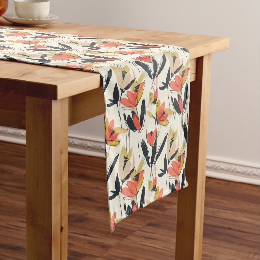 Modern Abstract Spring Floral Table Runner ショートテーブルランナー (インサイチュ)
