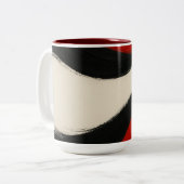 Modern Abstract Stripe Accent Mug ツートーンマグカップ (正面左)