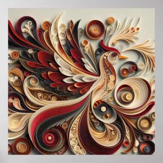 Modern Abstract Swirl Poster – Elegant Wall Art ポスター (正面)