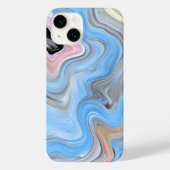 Modern Abstract Swirls Phone Case - Blue Pink Gold Case-Mate iPhoneケース (裏面)