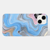 Modern Abstract Swirls Phone Case - Blue Pink Gold Case-Mate iPhoneケース (裏面 (横))