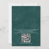 Modern Abstract Teal Foil Budget QR Code Wedding 招待状 (裏面)