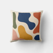 modern Abstract Terracotta Ochre Shapes Cushion クッション (裏面)