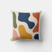 modern Abstract Terracotta Ochre Shapes Cushion クッション (正面)