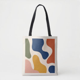 Modern Abstract Terracotta Ochre Shapes Tote Bag トートバッグ
