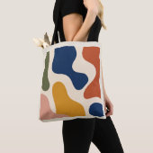 Modern Abstract Terracotta Ochre Shapes Tote Bag トートバッグ (クローズアップ)