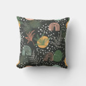 Modern Abstract Terrazzo & Botanical Collage  クッション (正面)
