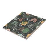 Modern Abstract Terrazzo & Botanical Collage タイル (側面)