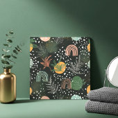 Modern Abstract Terrazzo & Botanical Collage  タイル