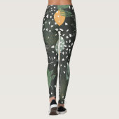 Modern Abstract Terrazzo & Botanical Collage  レギンス (裏面)