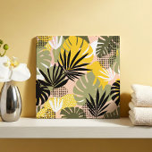 Modern Abstract Tropical Leaves & Polka Dots タイル