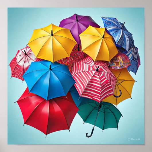 Modern Abstract Umbrella Design ポスター (正面)