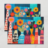 Modern Abstract Vase of Flowers ポストカード (正面/裏面)