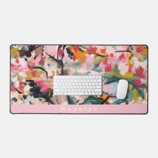 Modern Abstract Watercolor Botanical Tree デスクマット (キーボード&マウス)