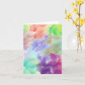 Modern Abstract Watercolor Clouds Colorful Pastel カード (黄色い花)