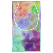 Modern Abstract Watercolor Clouds Colorful Pastel スモールペーパーバッグ (裏面)
