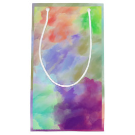 Modern Abstract Watercolor Clouds Colorful Pastel  スモールペーパーバッグ