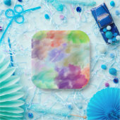Modern Abstract Watercolor Clouds Colorful Pastel  ペーパープレート (パーティー)