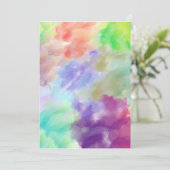 Modern Abstract Watercolor Clouds Colorful Pastel  招待状 (スタンド正面)