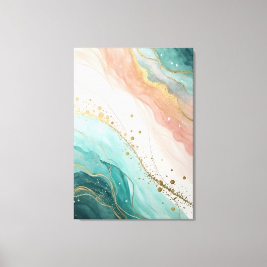 Modern Abstract Watercolor Wall Art キャンバスプリント (正面)