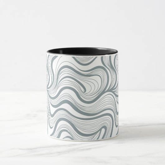 Modern Abstract Wavy Lines Mug マグカップ (中央)