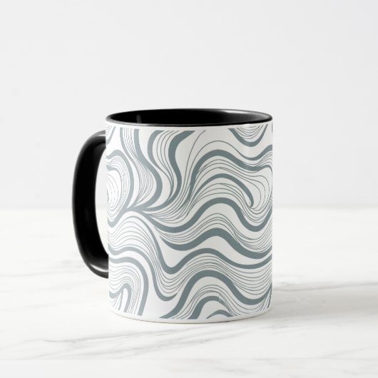 Modern Abstract Wavy Lines Mug マグカップ (正面左)