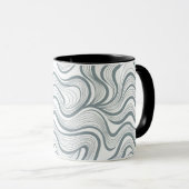 Modern Abstract Wavy Lines Mug マグカップ (正面右)