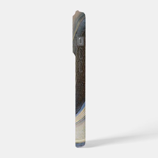 Modern abstract wavy texture design iPhoneケース (左側面)