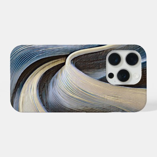 Modern abstract wavy texture design iPhoneケース (裏面横)