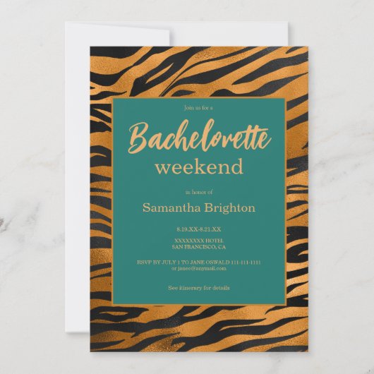 Modern Abstract Weekend Bachelorette Weekend 招待状 (正面)