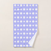 Modern Abstract White Polka Dots on Light Blue バスタオルセット (ハンドタオル)