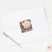 Modern Abstract White Rose Custom スクエアシール (封筒)