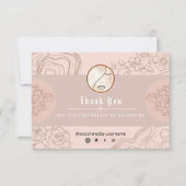 Modern Abstract Woman Beauty Face Logo サンキューカード (正面)