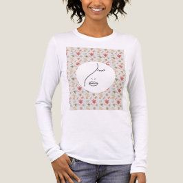 Modern Abstract Woman Beauty Face Logo  トライブレンドＴシャツ