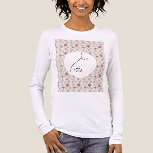 Modern Abstract Woman Beauty Face Logo  トライブレンドＴシャツ (正面)