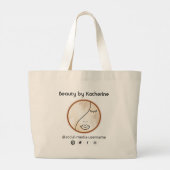 Modern Abstract Woman Beauty Face Logo  ラージトートバッグ (裏面)