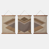 Modern Abstract Wood Art Set 吊り下げ型タペストリー (トリプル)