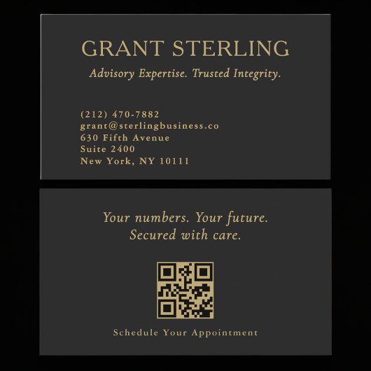 Modern Accountant CPA Professional QR Code 名刺