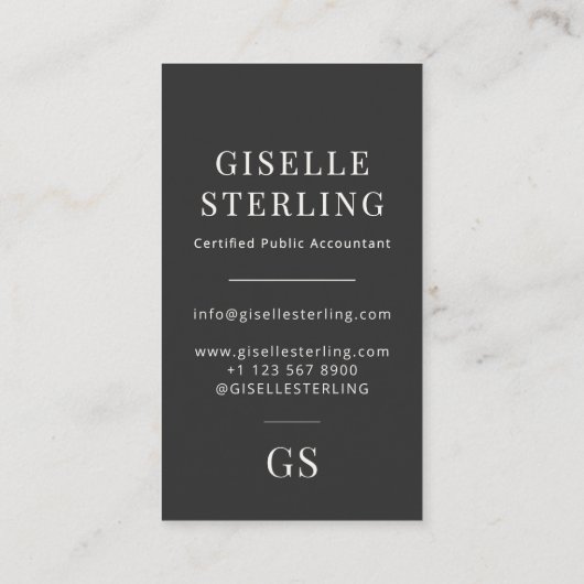 Modern Accountant Tax Preparer CPA 名刺 (裏面)