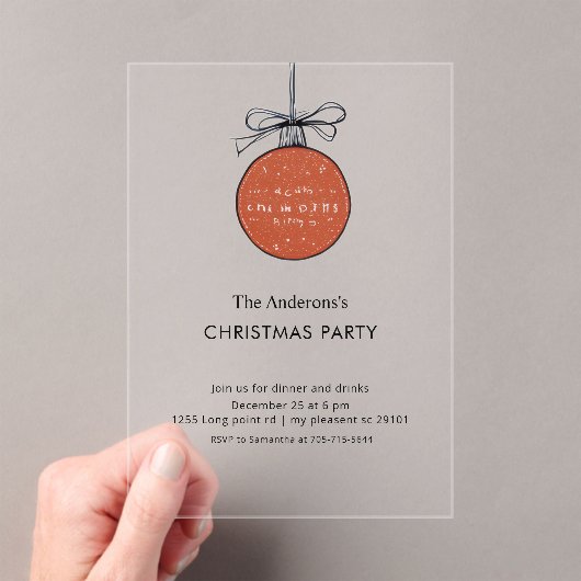 Modern Acrylic Christmas Ornament アクリル招待状 (インサイチュ (ポータブル))