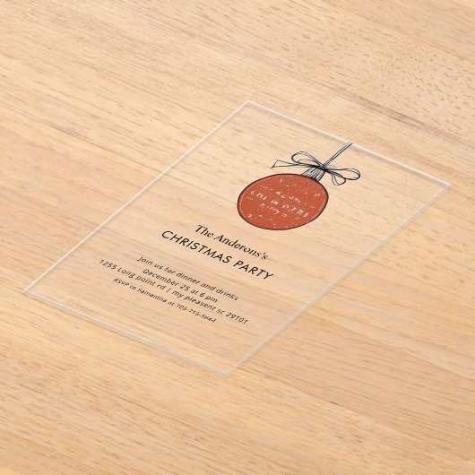Modern Acrylic Christmas Ornament アクリル招待状 (レイダウン)