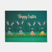 Modern Acrylic Easter Bunny Decorations with Eggs ドアマット (正面)