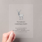 Modern Acrylic Reindeer Christmas Party アクリル招待状 (インサイチュ (ポータブル))