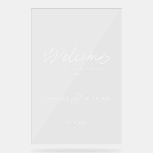 Modern Acrylic Wedding Welcome Sign アクリルサイン (正面)