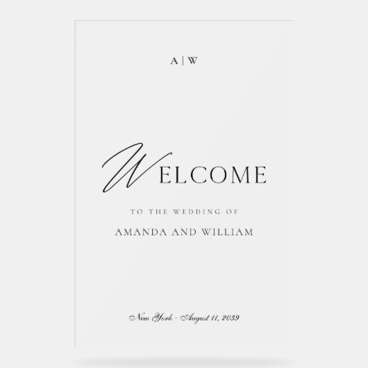 Modern Acrylic Wedding Welcome Sign アクリルサイン (正面)