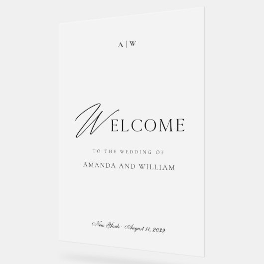 Modern Acrylic Wedding Welcome Sign アクリルサイン (傾斜)
