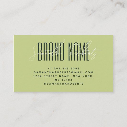 Modern add brand name elegant pink red 名刺 (裏面)