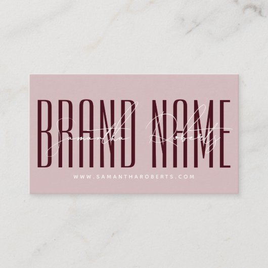 Modern add brand name elegant pink red 名刺 (正面)