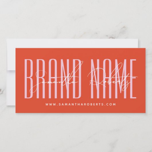Modern add brand name script typography gift card (正面)