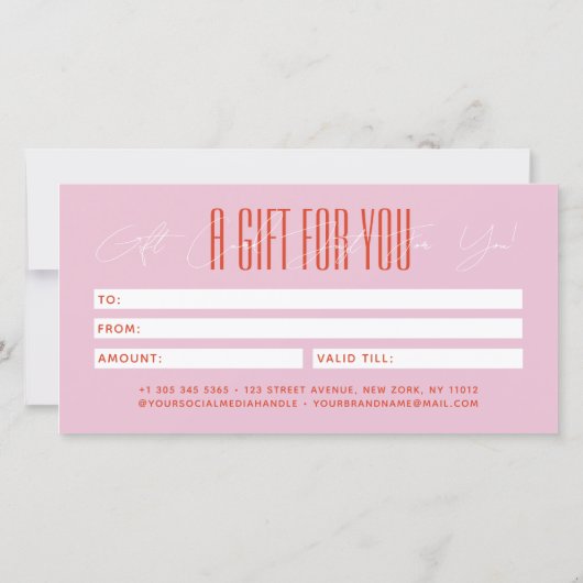 Modern add brand name script typography gift card (裏面)